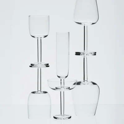 White Wine Glass Curved Base
