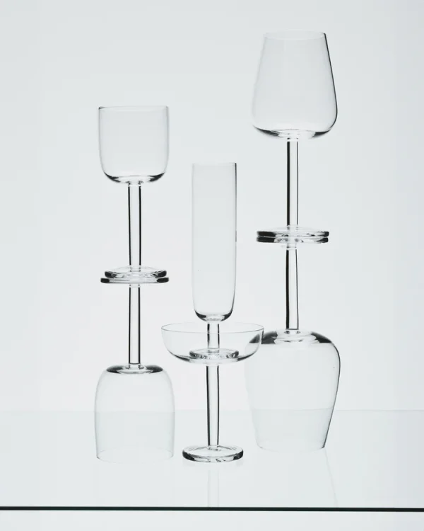 White Wine Glass Curved Base